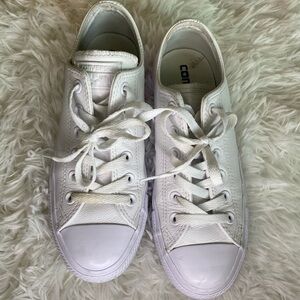 Leather white converse
